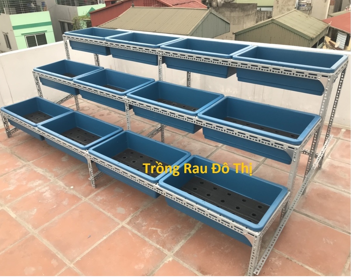 Kệ bậc thang 3 tầng 12 chậu - Ảnh 1